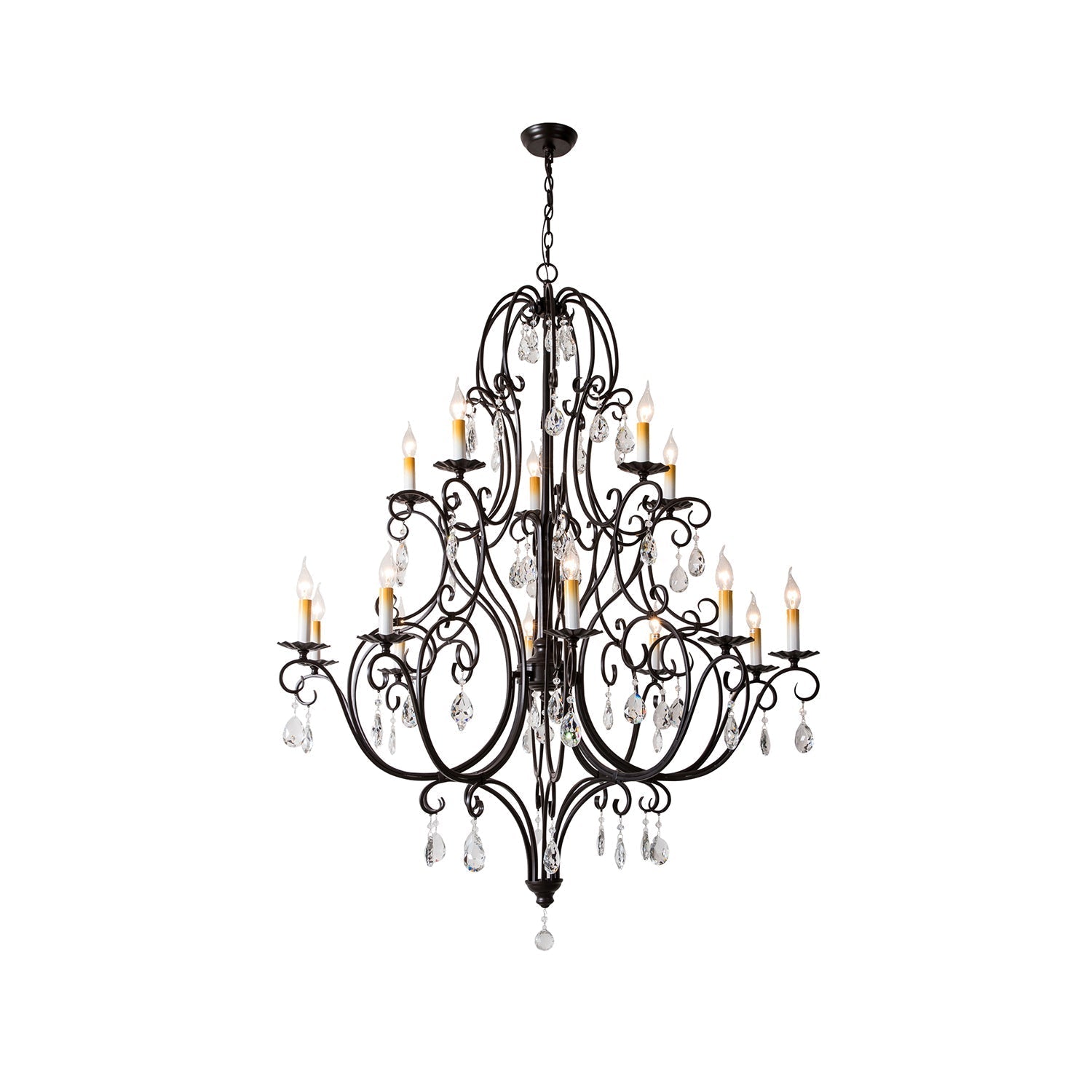 Blend Tiered Postmodern Luxury Metal Crystal Chandelier - Lamp Copper