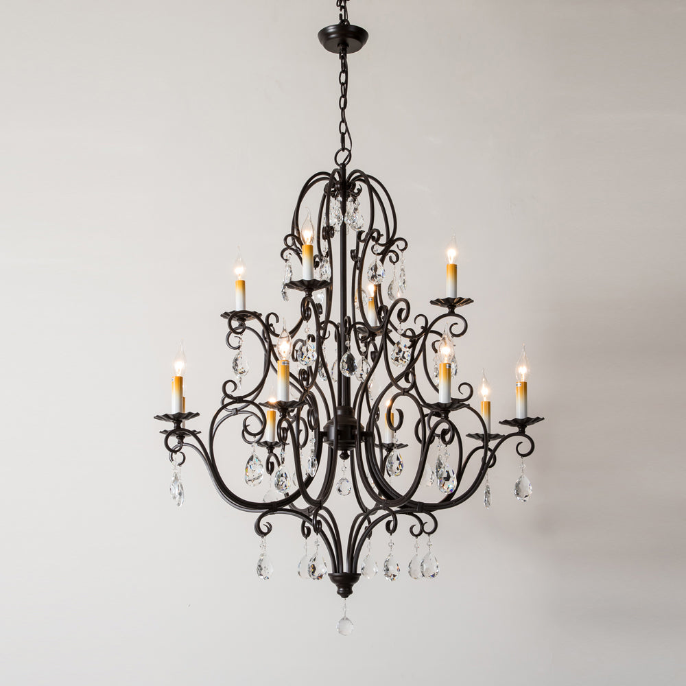 Blend Tiered Postmodern Luxury Metal Crystal Chandelier - Lamp Copper