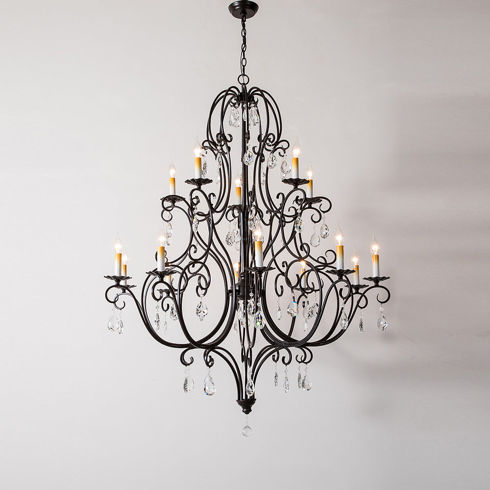 Blend Tiered Postmodern Luxury Metal Crystal Chandelier - Lamp Copper
