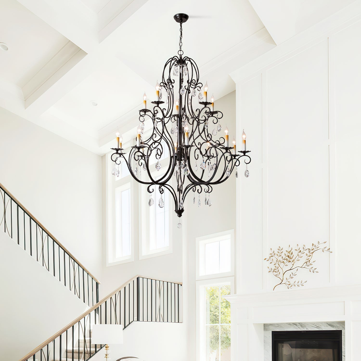 Blend Tiered Postmodern Luxury Metal Crystal Chandelier - Lamp Copper