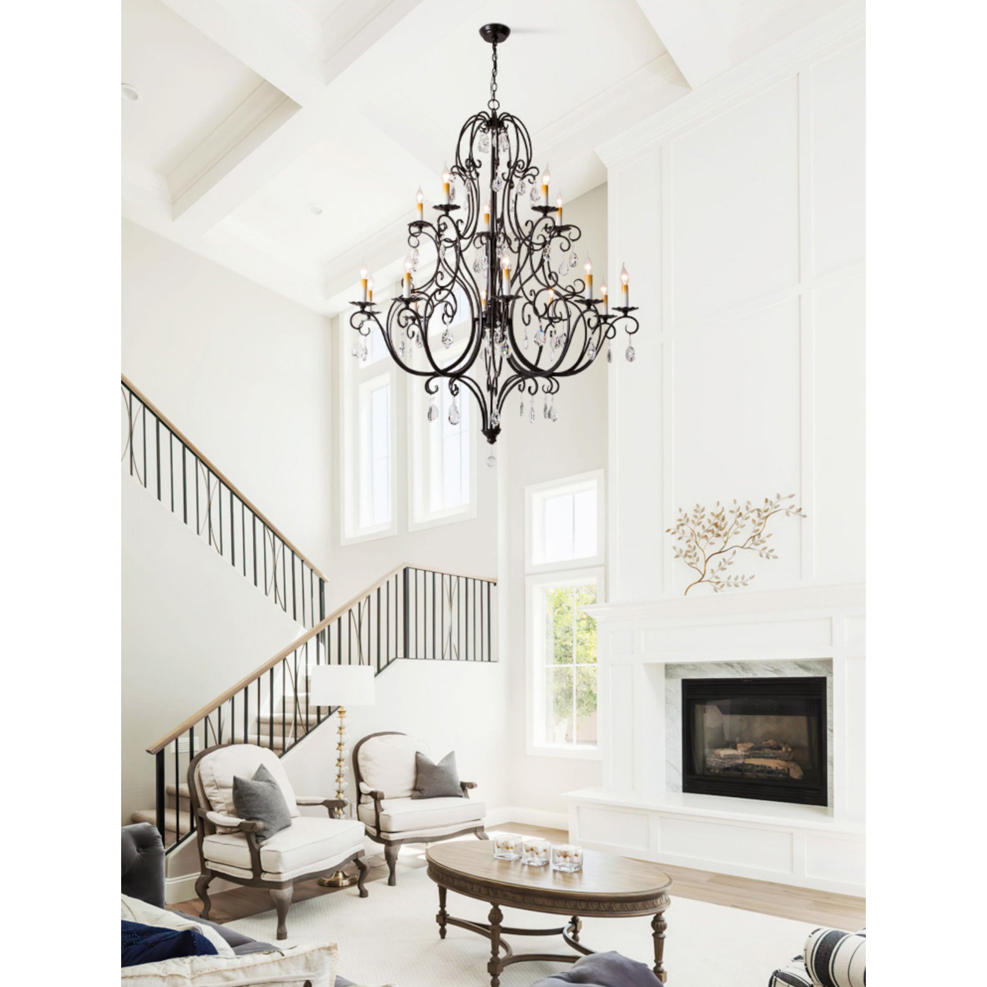 Blend Tiered Postmodern Luxury Metal Crystal Chandelier - Lamp Copper