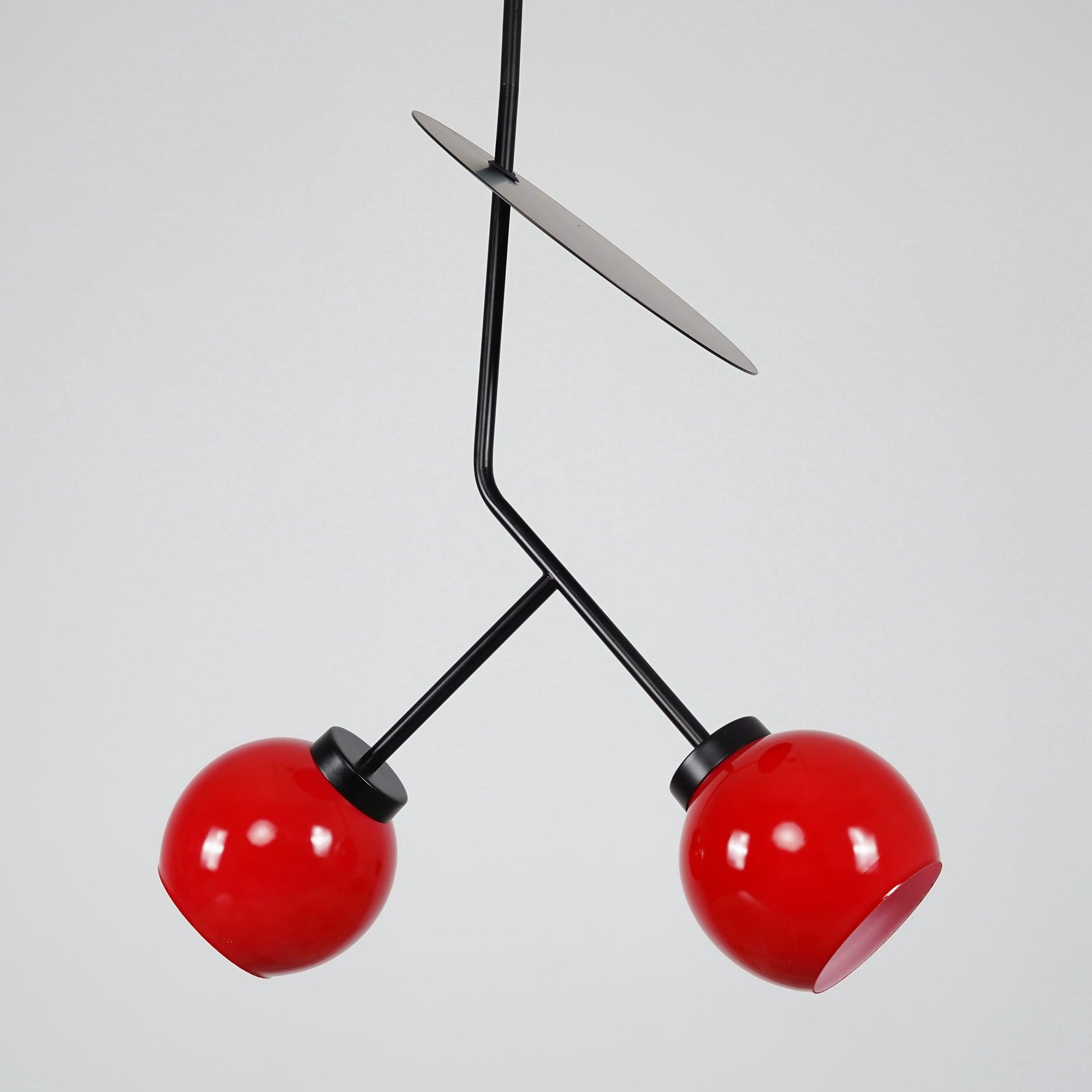 Valentina Suspension Cerise Design LED Métal/Verre Rouge/Noir/Blanc/Or Salon/Chambre - Neutralighting
