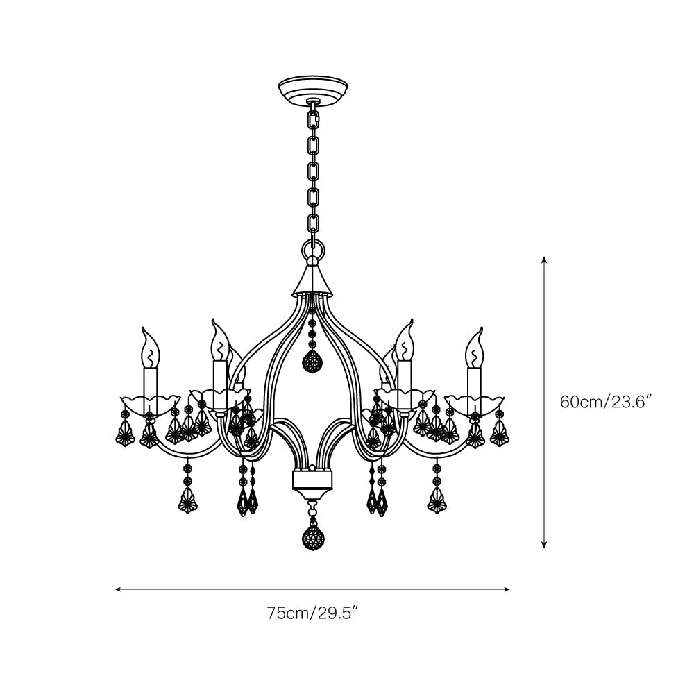 Breathe Luxury Vintage Brass Metal Crystal Chandelier - Lamp Copper