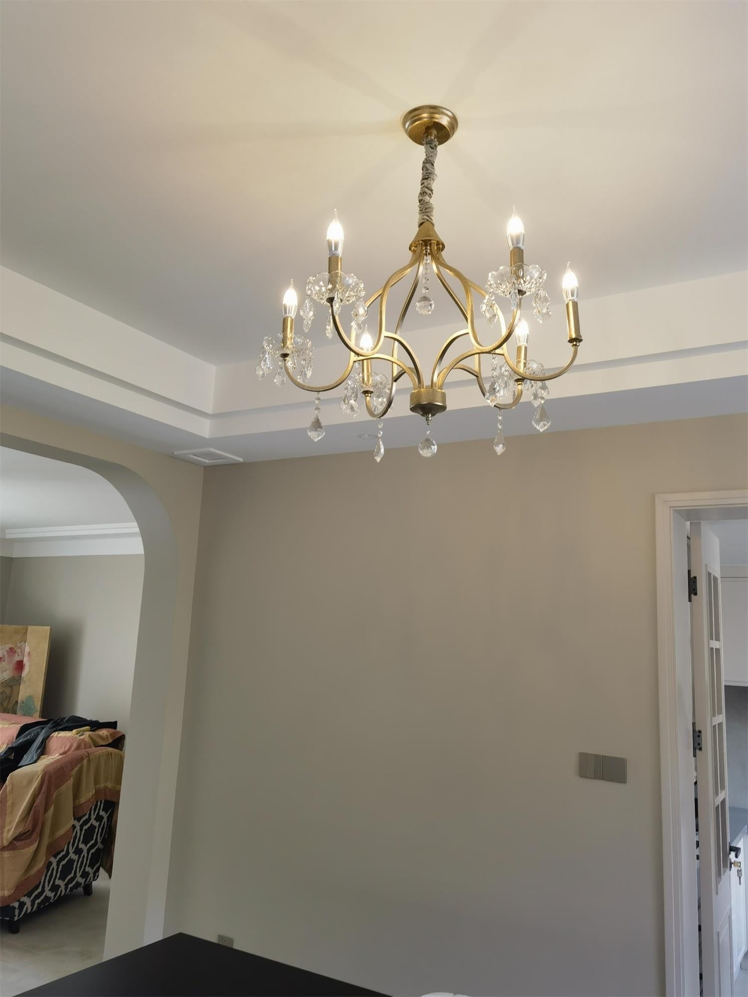 Breathe Luxury Vintage Brass Metal Crystal Chandelier - Lamp Copper