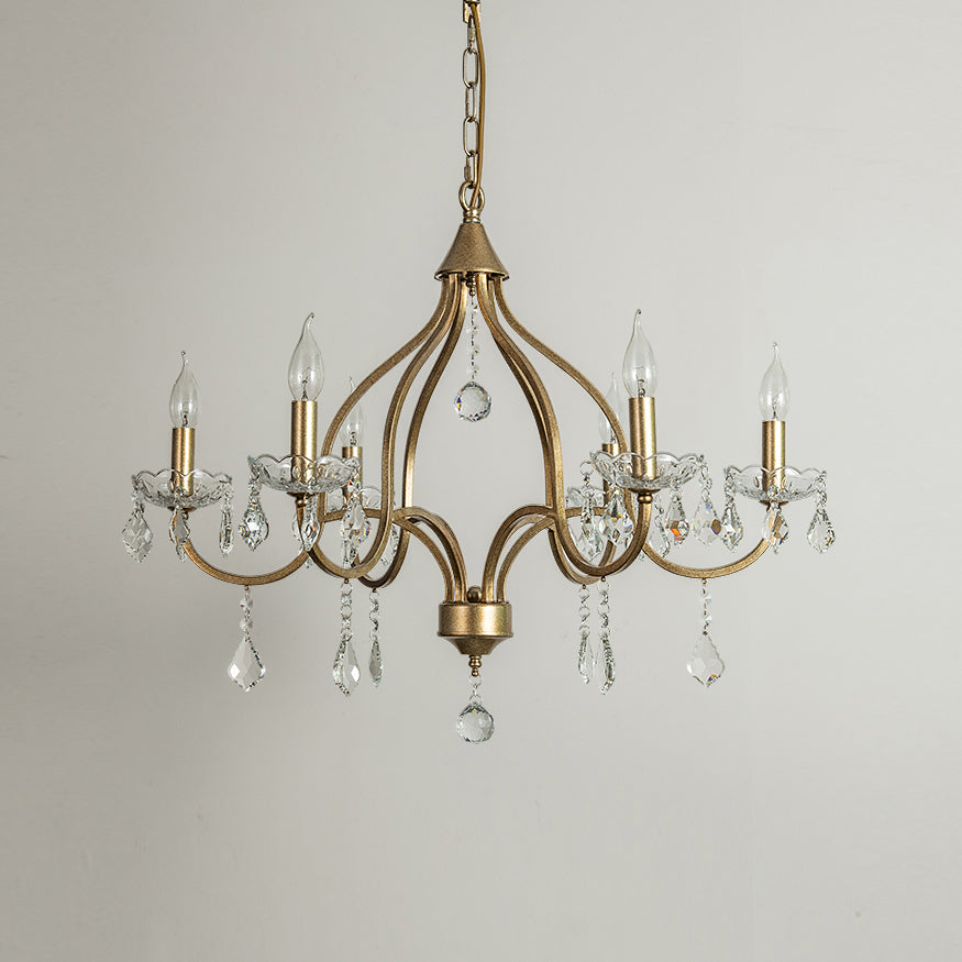 Breathe Luxury Vintage Brass Metal Crystal Chandelier - Lamp Copper