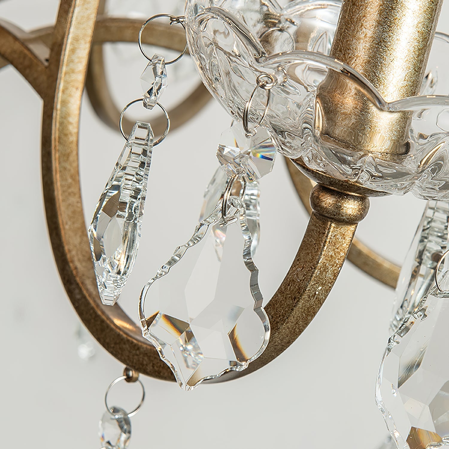 Breathe Luxury Vintage Brass Metal Crystal Chandelier - Lamp Copper