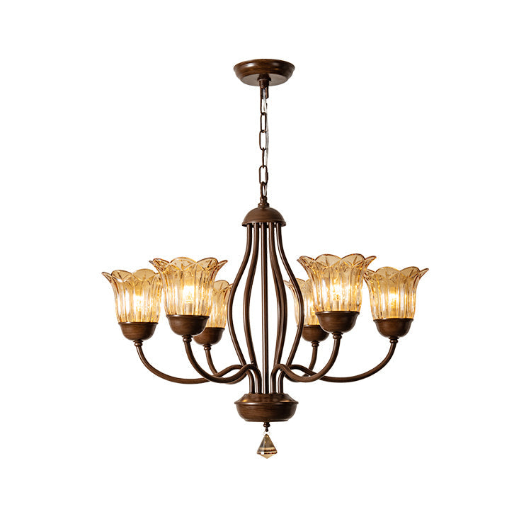Brume Lustre Vintage Industriel Métal Verre Ambre - Neutralighting