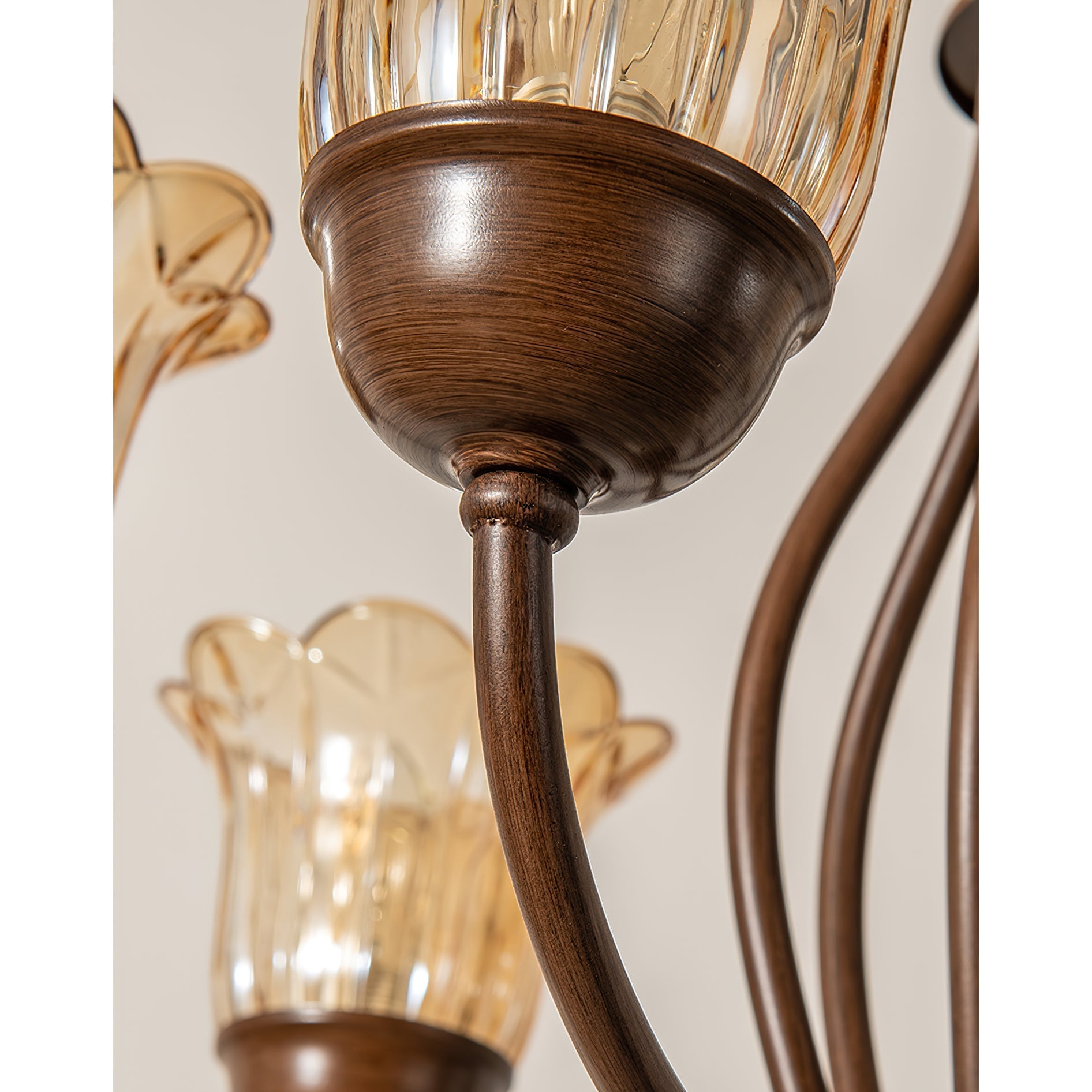 Brume Lustre Vintage Industriel Métal Verre Ambre - Neutralighting