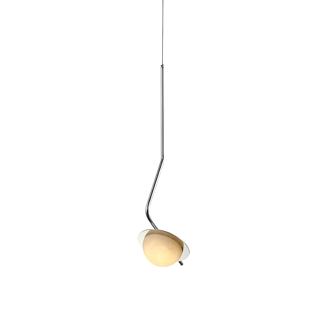 Ivvaros Lampe Suspension Chic Moderne Minimaliste Acier Inoxydable Alabastre - Neutralighting