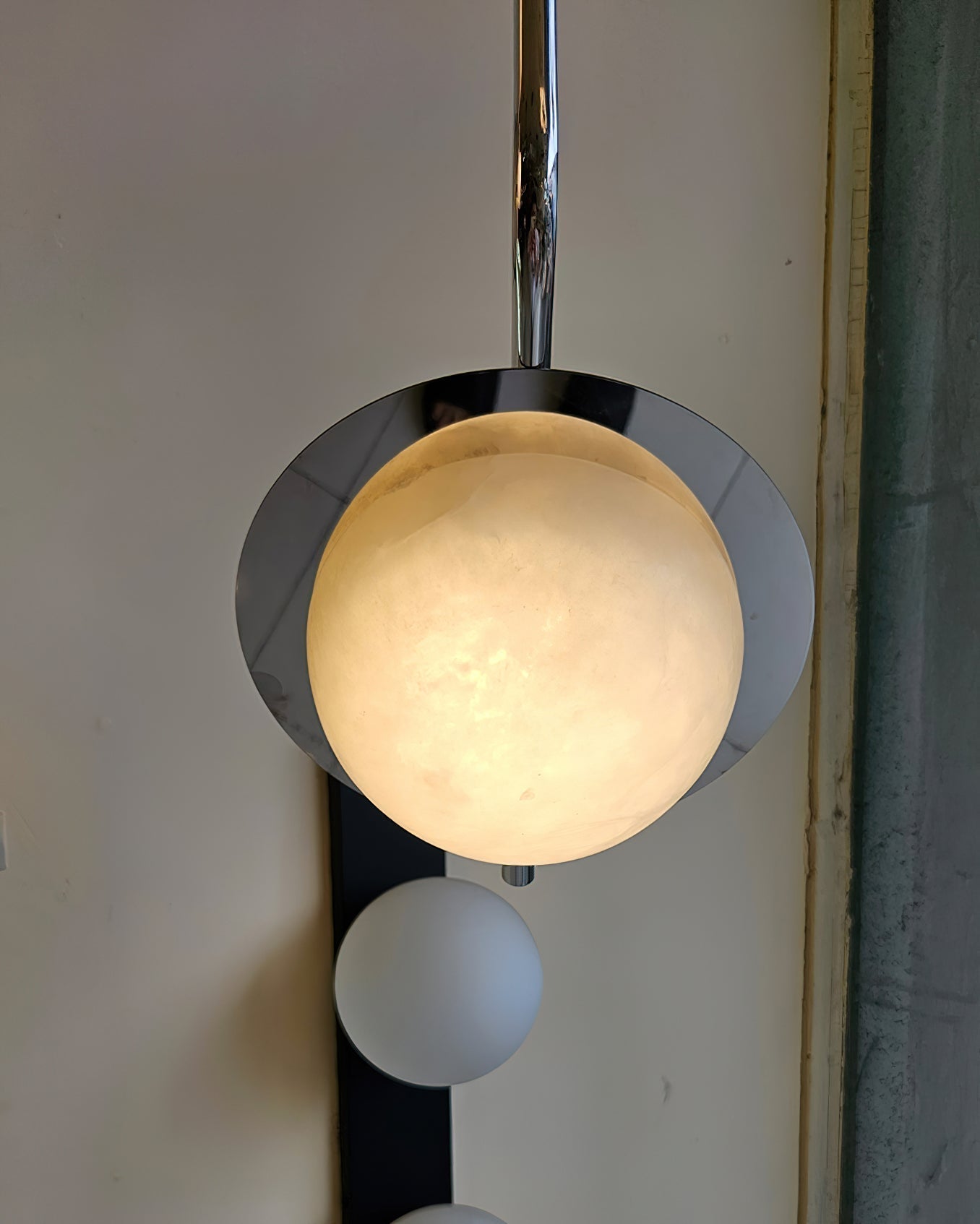 Ivvaros Lampe Suspension Chic Moderne Minimaliste Acier Inoxydable Alabastre - Neutralighting