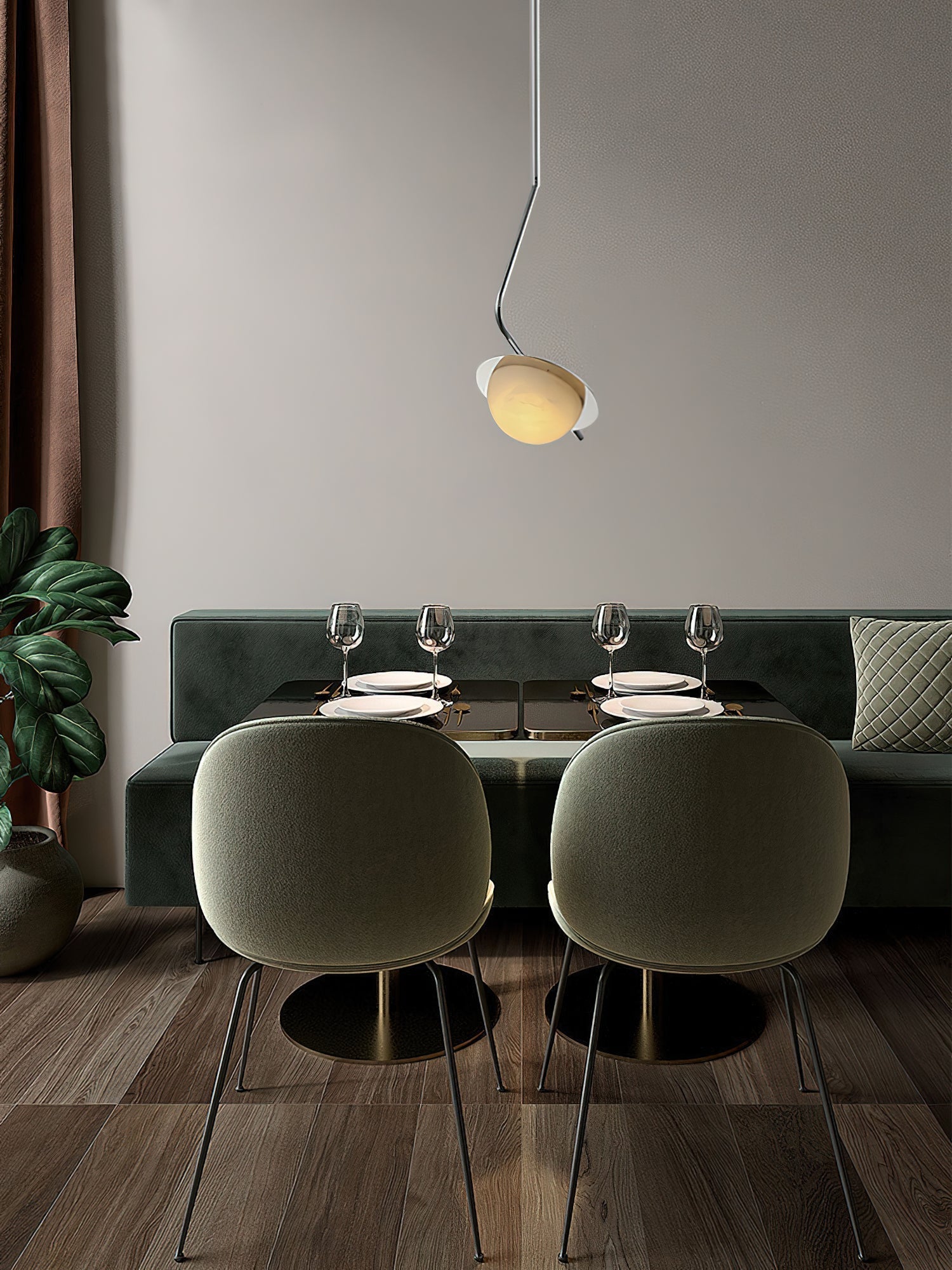 Ivvaros Lampe Suspension Chic Moderne Minimaliste Acier Inoxydable Alabastre - Neutralighting