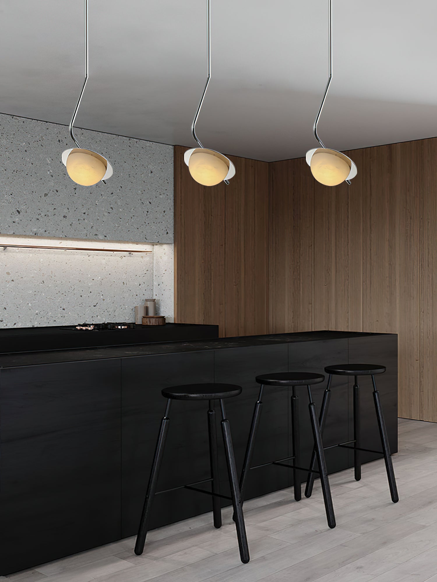 Ivvaros Lampe Suspension Chic Moderne Minimaliste Acier Inoxydable Alabastre - Neutralighting