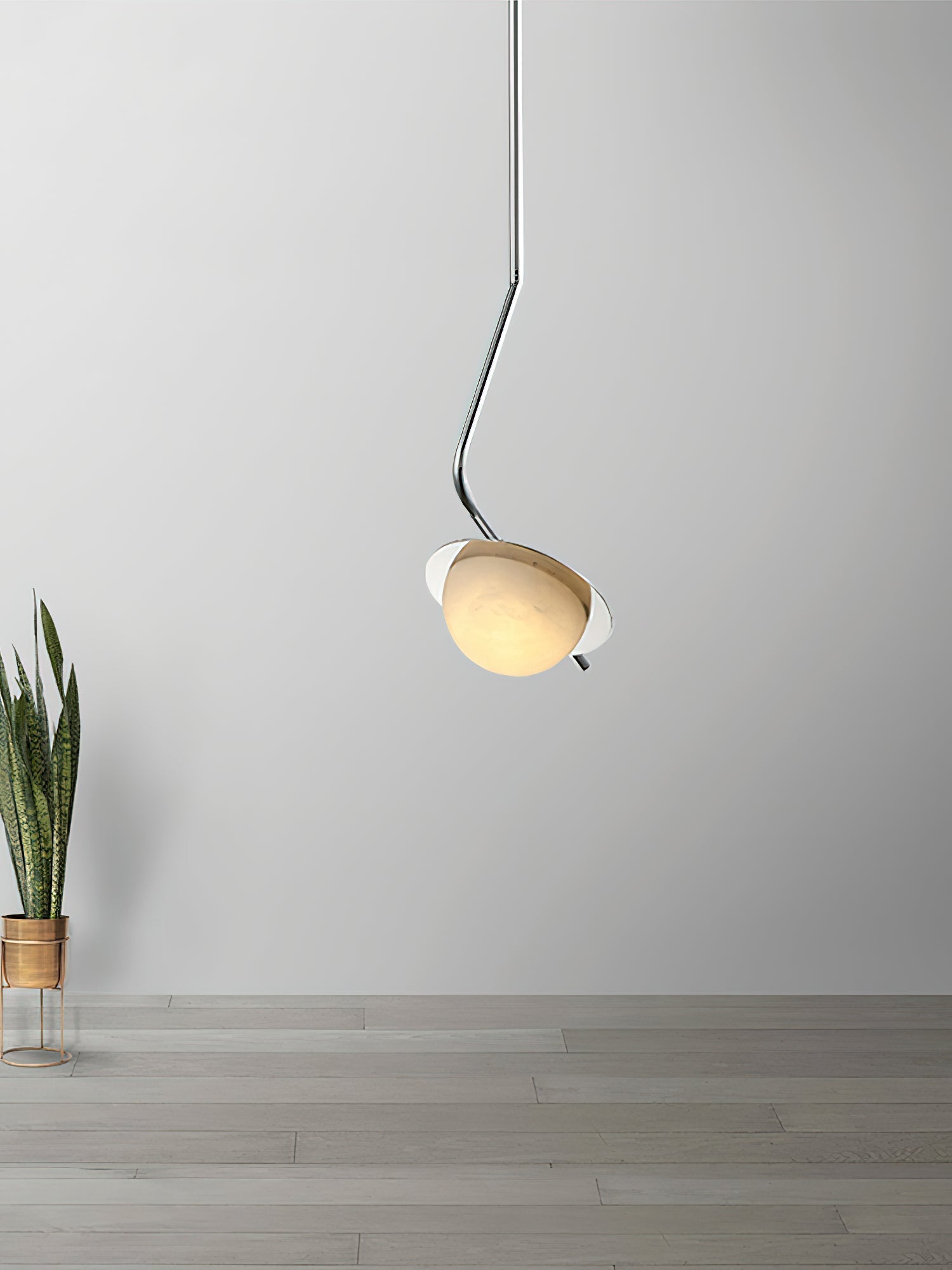 Ivvaros Lampe Suspension Chic Moderne Minimaliste Acier Inoxydable Alabastre - Neutralighting