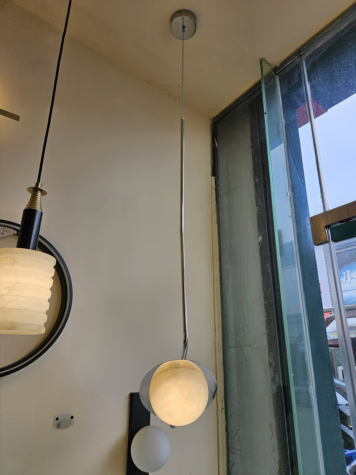 Ivvaros Lampe Suspension Chic Moderne Minimaliste Acier Inoxydable Alabastre - Neutralighting