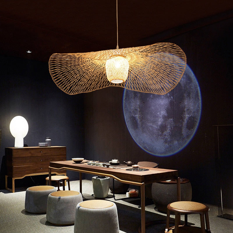 Ritta Suspension Rond Vintage, Bambou/Bois, Bois, Salon - Neutralighting