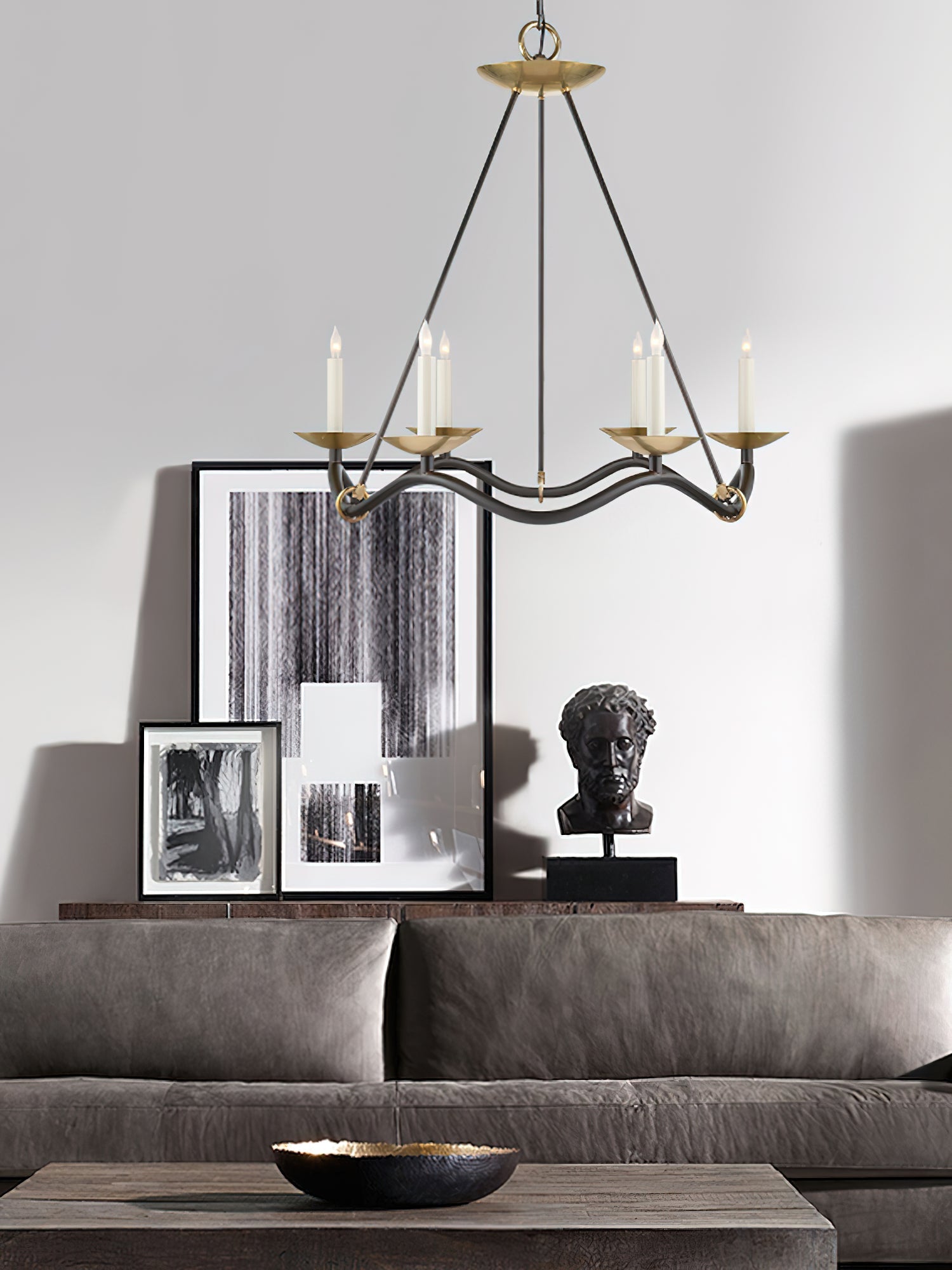 Shine Lustre en Métal de Laiton Industriel Vintage - Neutralighting
