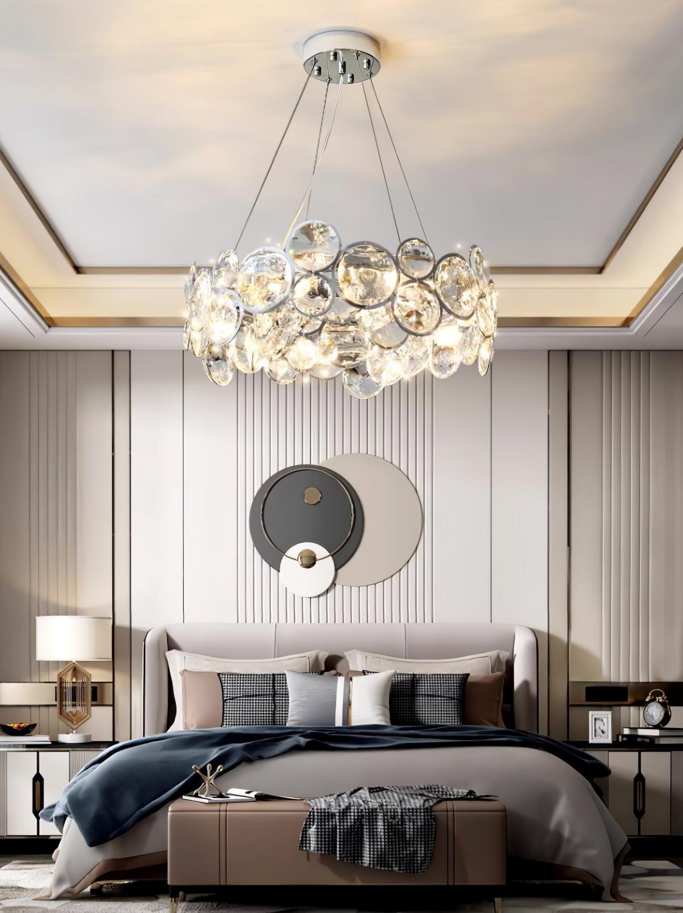 Chrome Round Crystal Chandelier - Blowlighting
