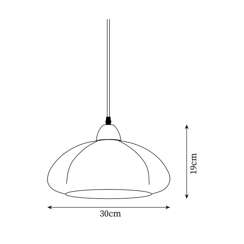 Pendant Lamp Rounded Glass Shade Wood Accent Playful Modern Touch - Letslighting