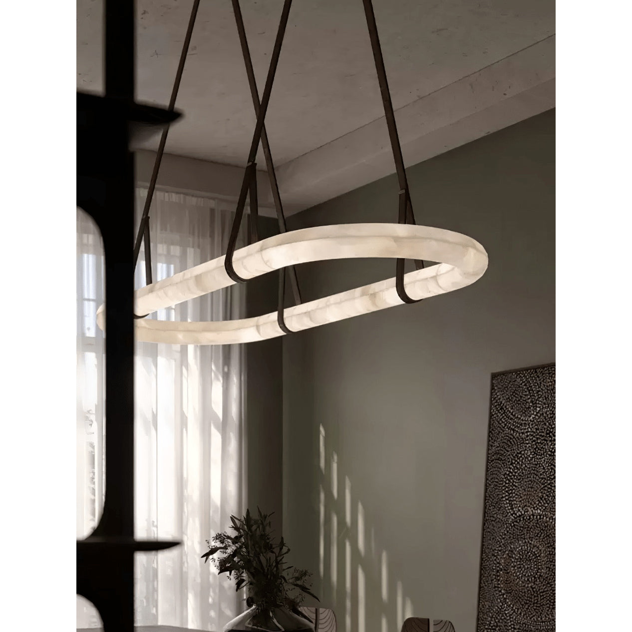 Vista Chandelier Métal Albâtre Art Minimaliste Moderne - Neutralighting