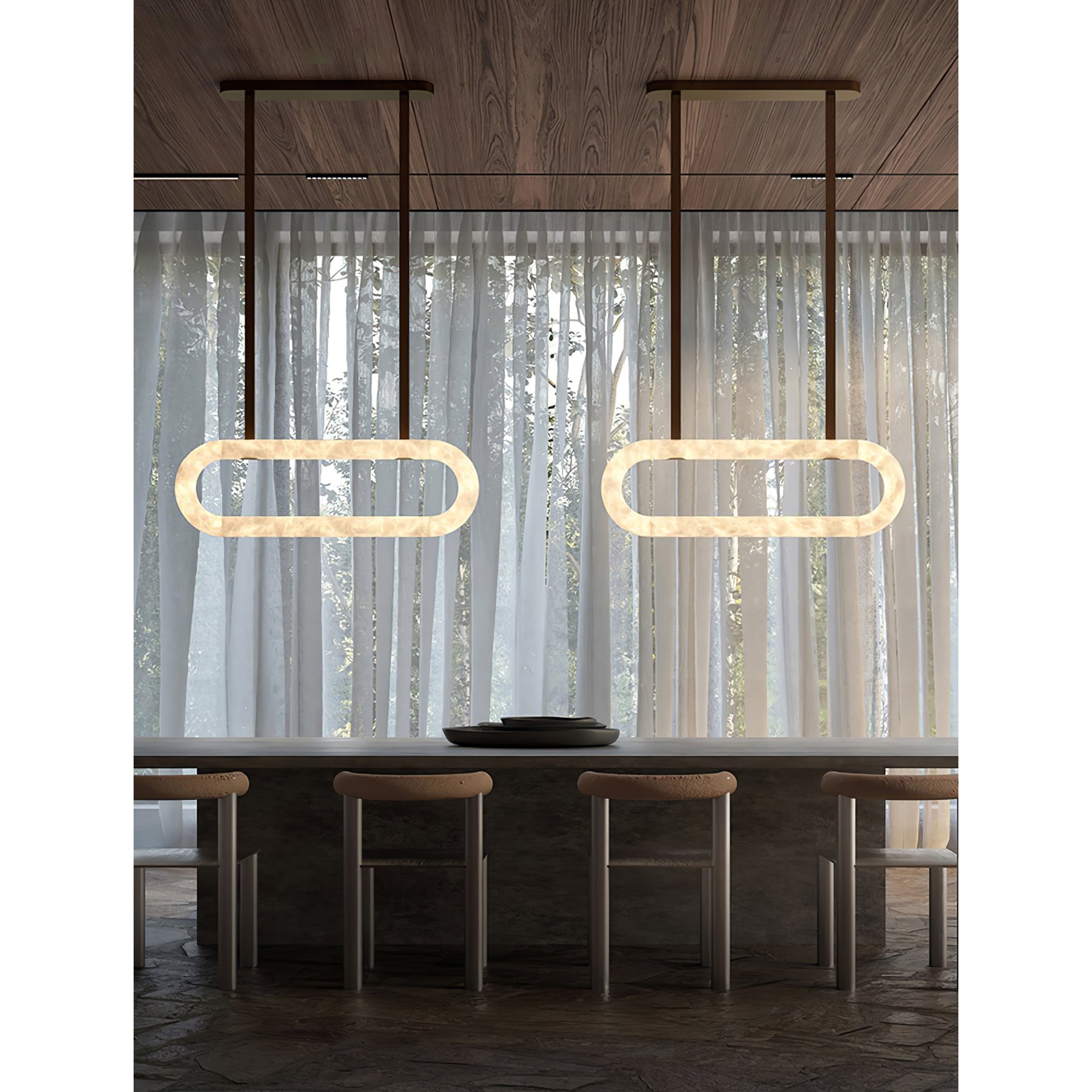 Vista Chandelier Métal Albâtre Art Minimaliste Moderne - Neutralighting