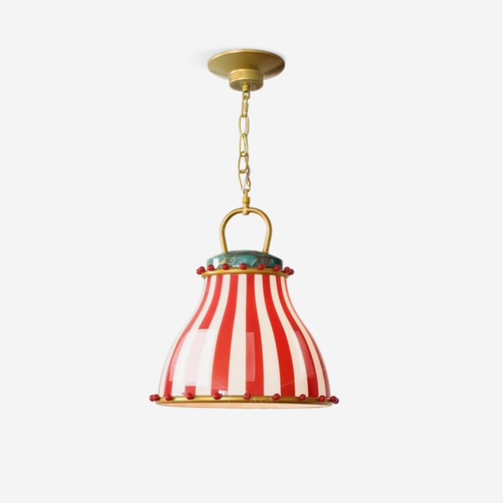 Flick Lampe Pendante en Verre Rayures Rouges et Blanches - Neutralighting