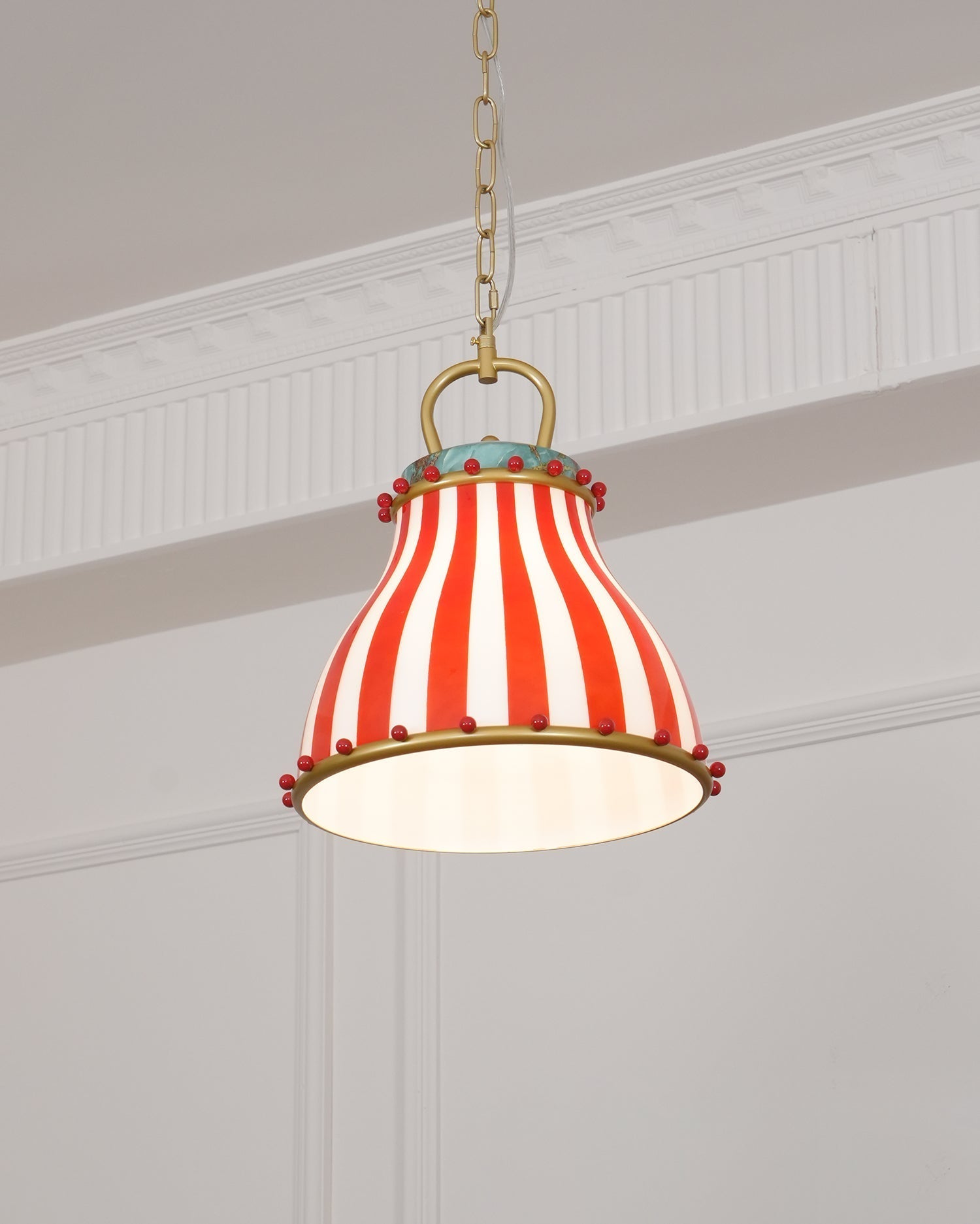 Flick Lampe Pendante en Verre Rayures Rouges et Blanches - Neutralighting