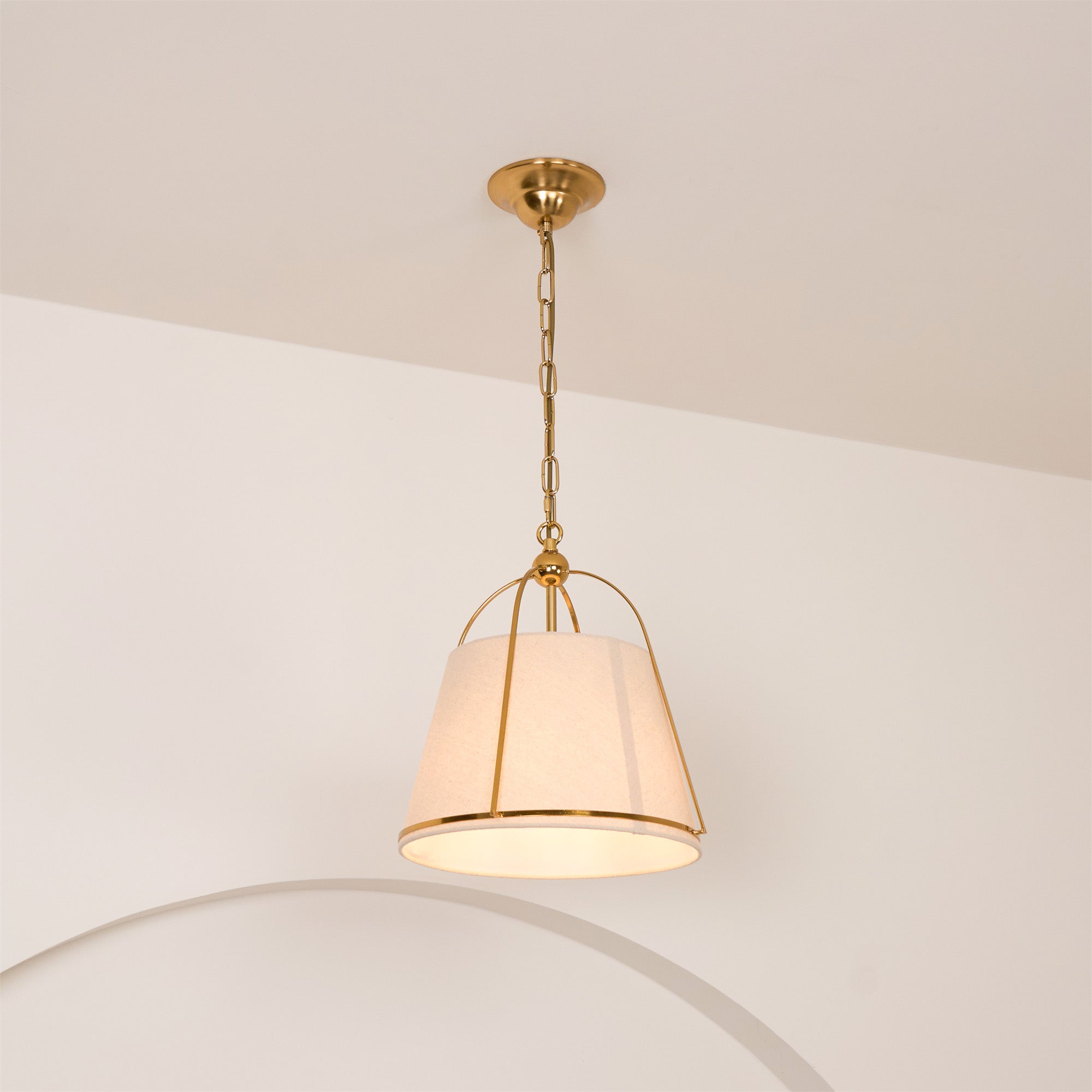 Yonder Lampe Pendante Métal Laiton Tissu Classique Traditionnel - Neutralighting