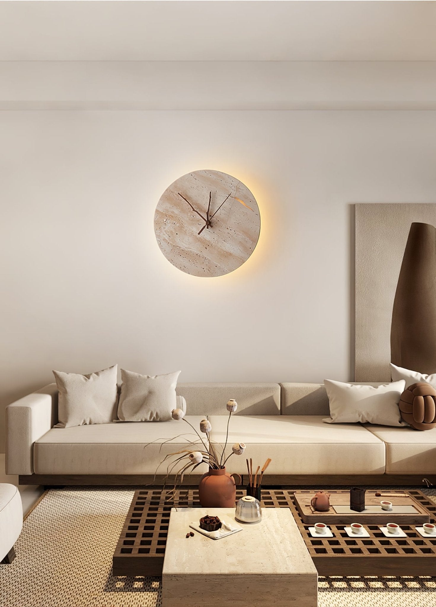 Volira Applique Murale Minimaliste Travertin - Neutralighting