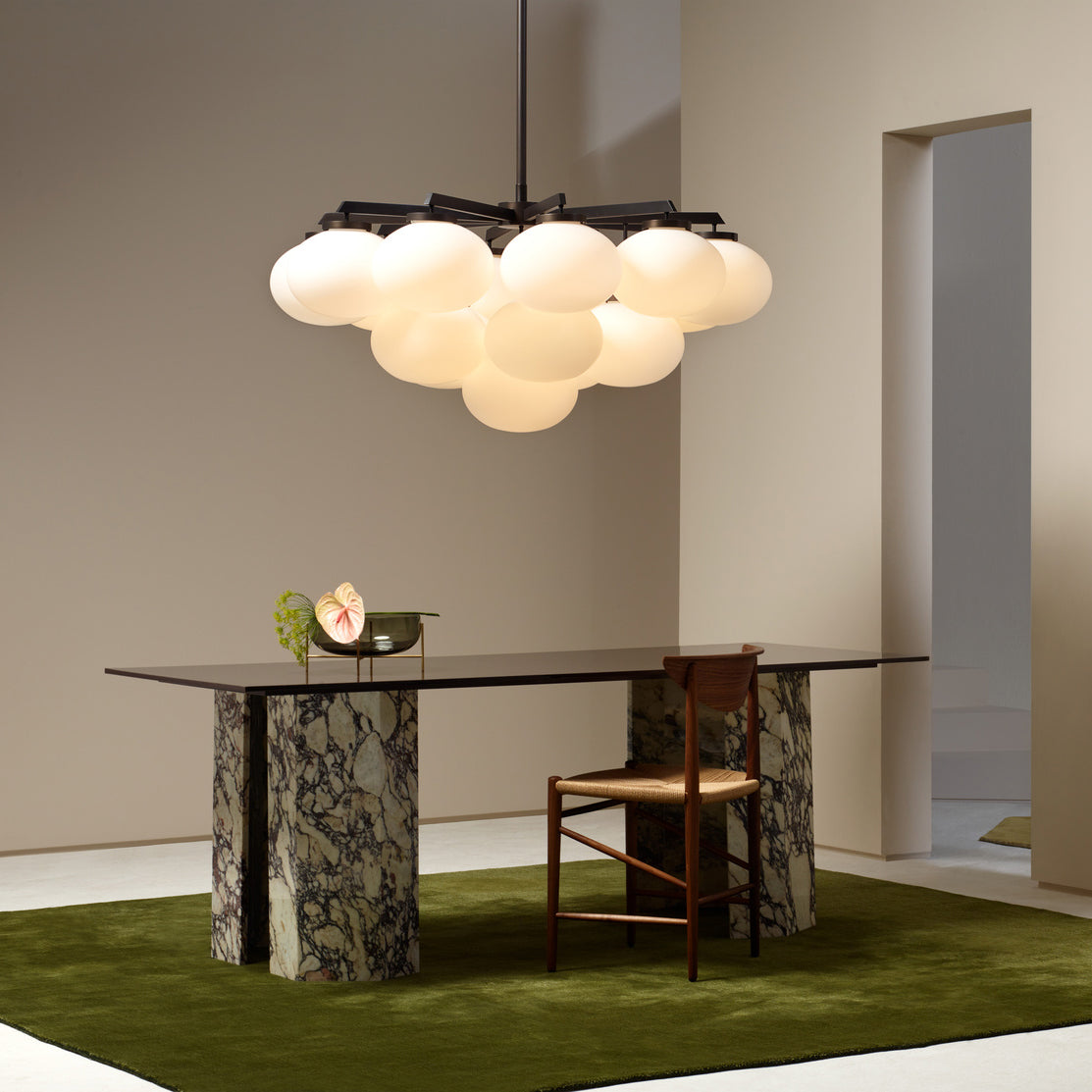 Edge Chandelier Métal Laiton Verre Élégance Premium - Neutralighting