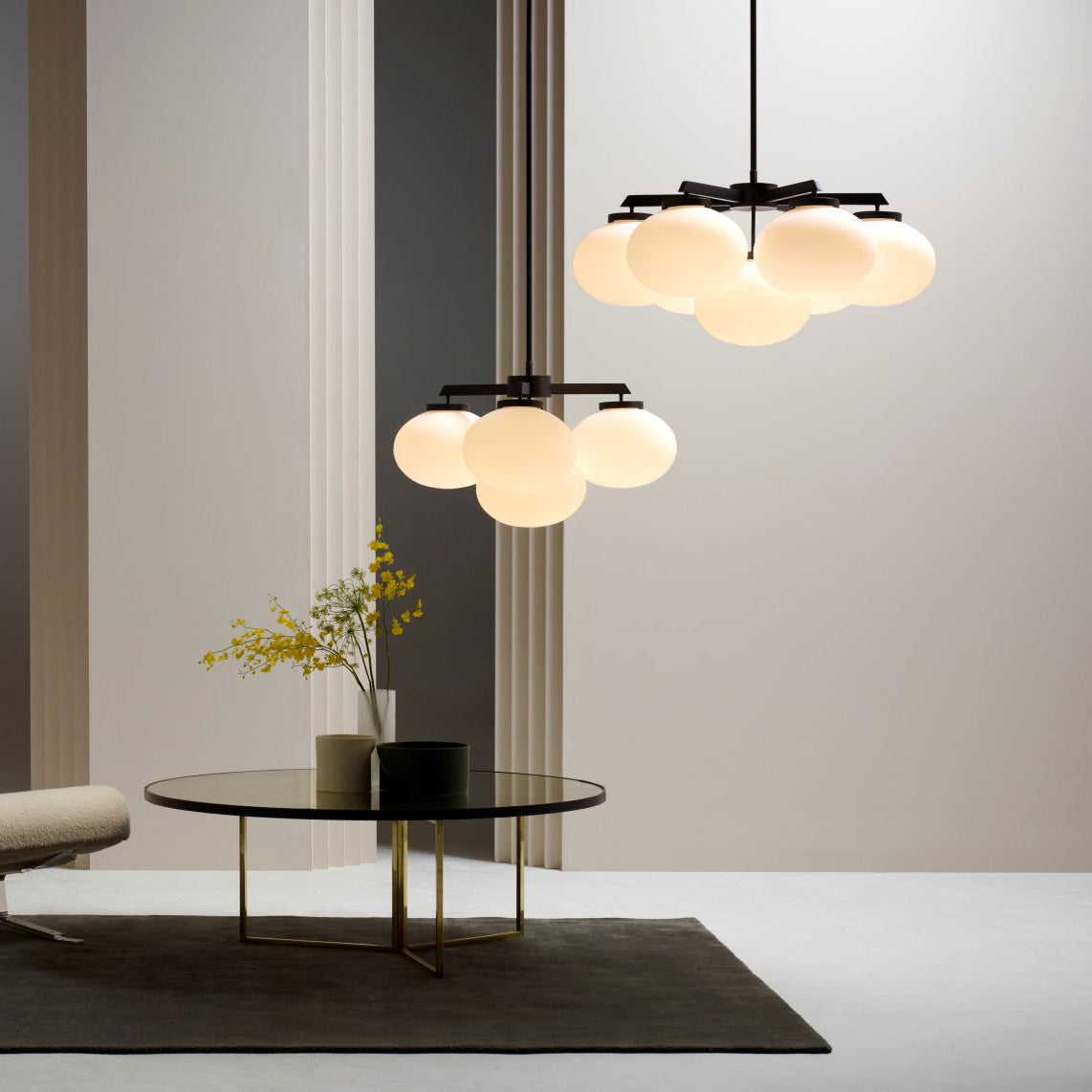 Edge Chandelier Métal Laiton Verre Élégance Premium - Neutralighting