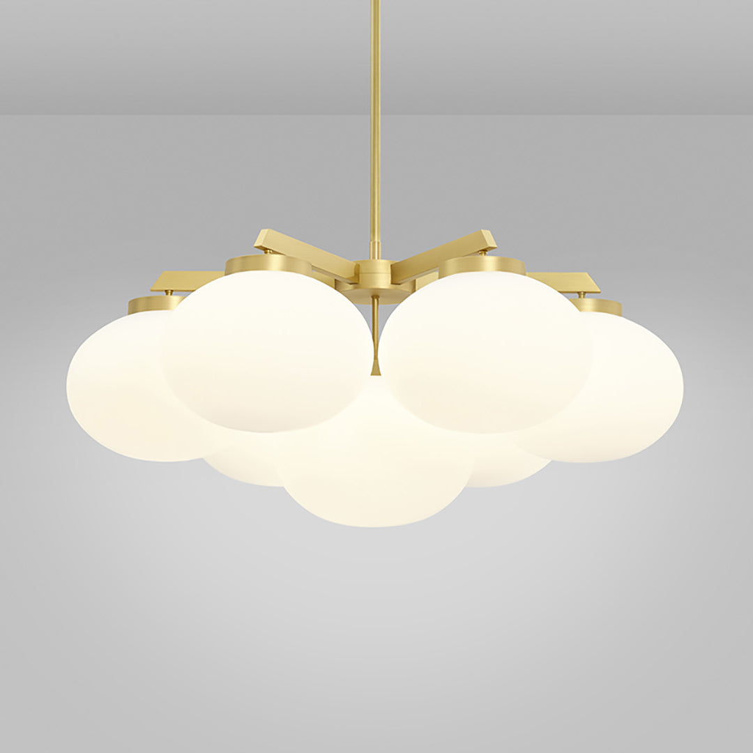 Edge Chandelier Métal Laiton Verre Élégance Premium - Neutralighting