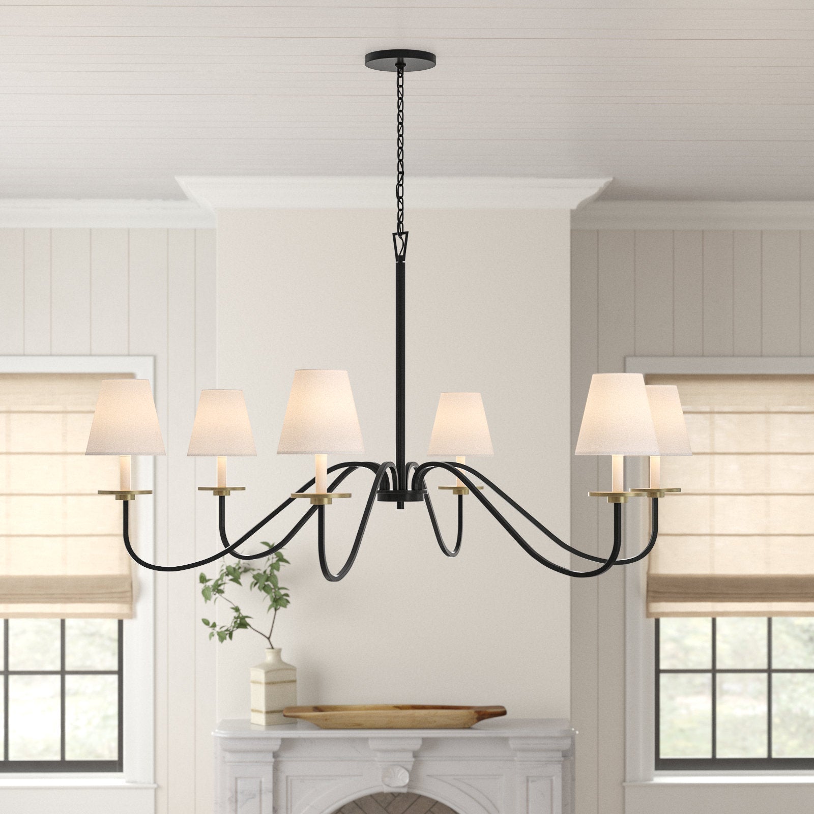 Flux Chandelier Métal Laiton Tissu Industriel Vintage - Neutralighting