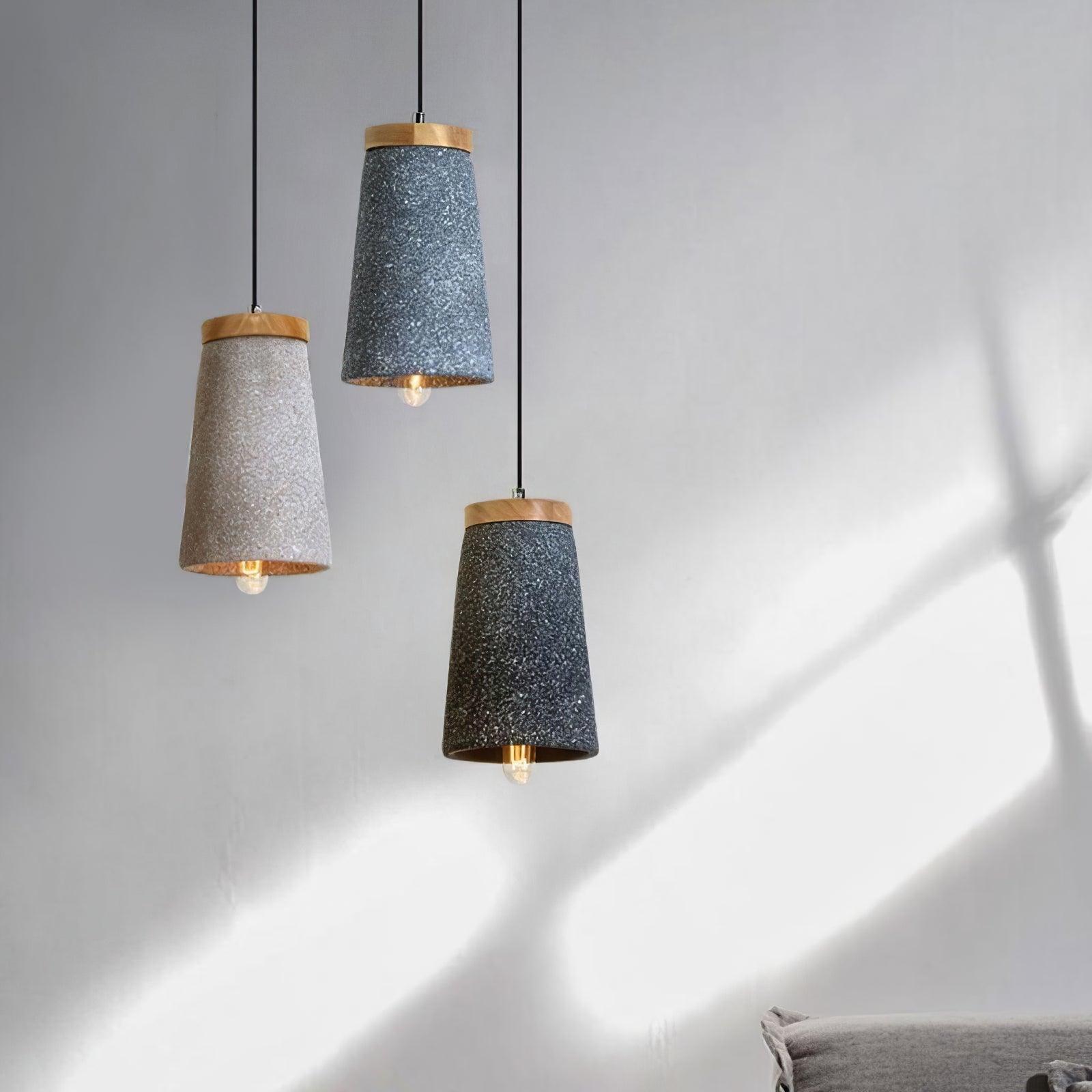 Althere Lustre Suspendu En Bois Et Ciment - Neutralighting