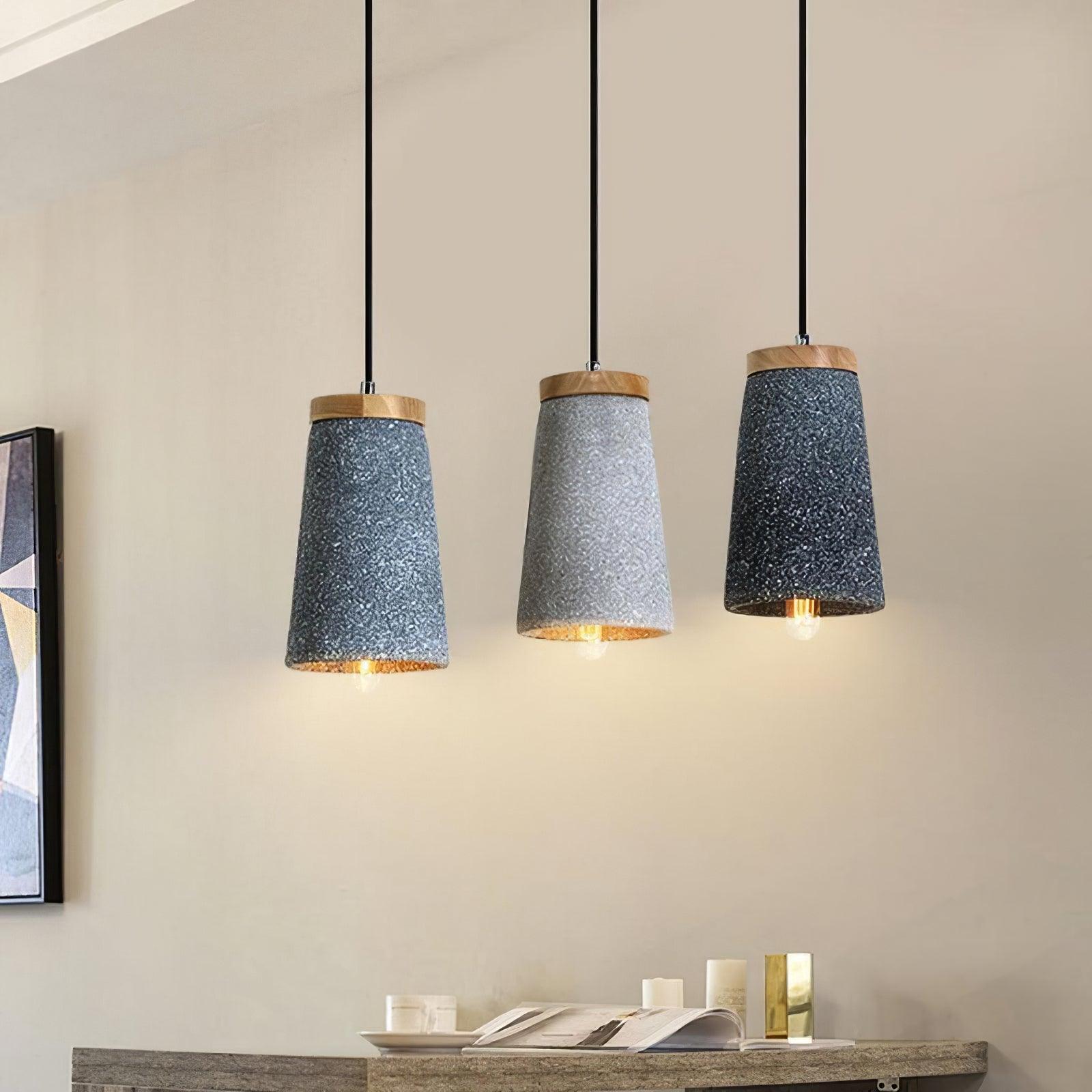 Althere Lustre Suspendu En Bois Et Ciment - Neutralighting