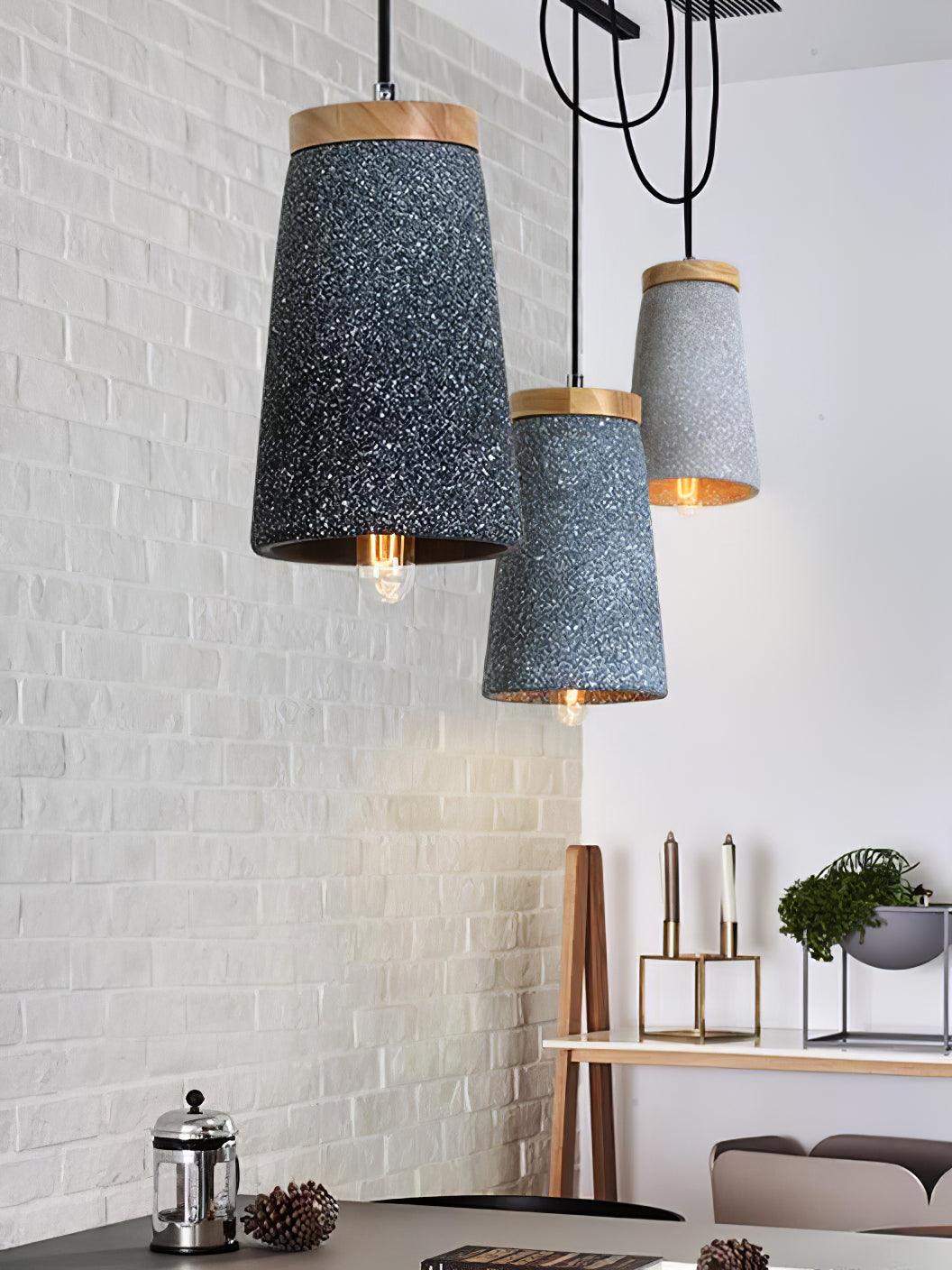 Althere Lustre Suspendu En Bois Et Ciment - Neutralighting