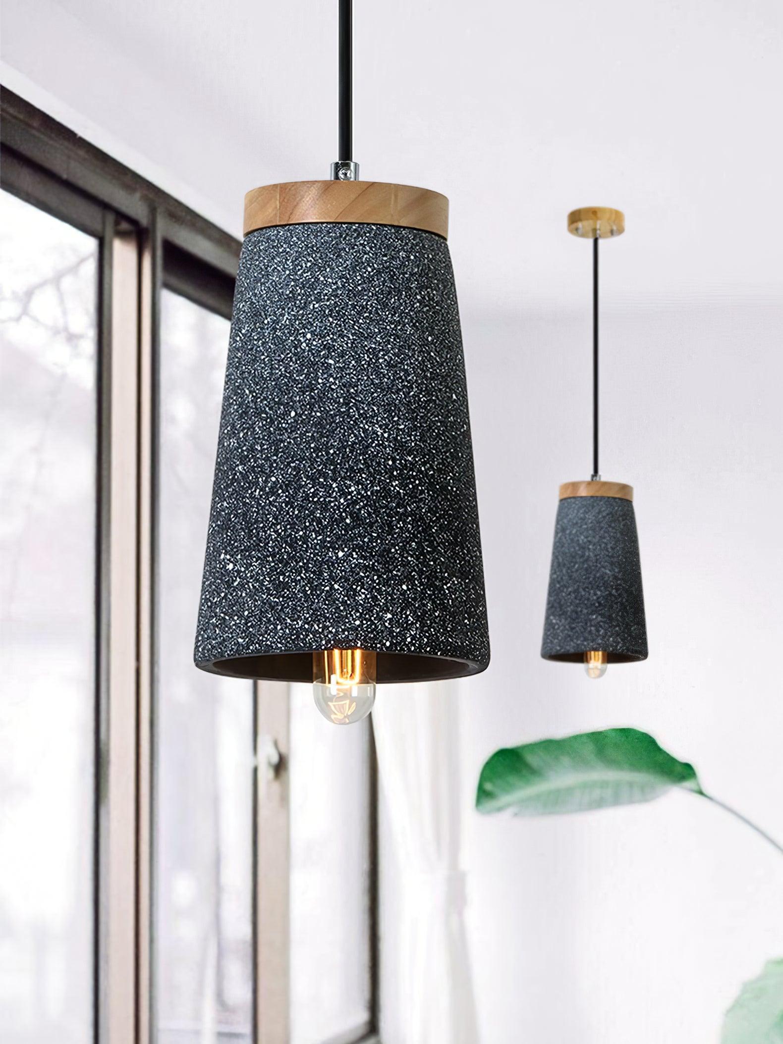 Althere Lustre Suspendu En Bois Et Ciment - Neutralighting