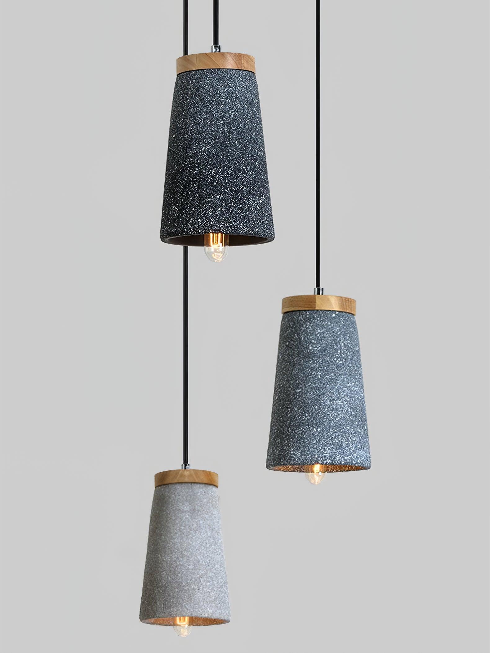 Althere Lustre Suspendu En Bois Et Ciment - Neutralighting