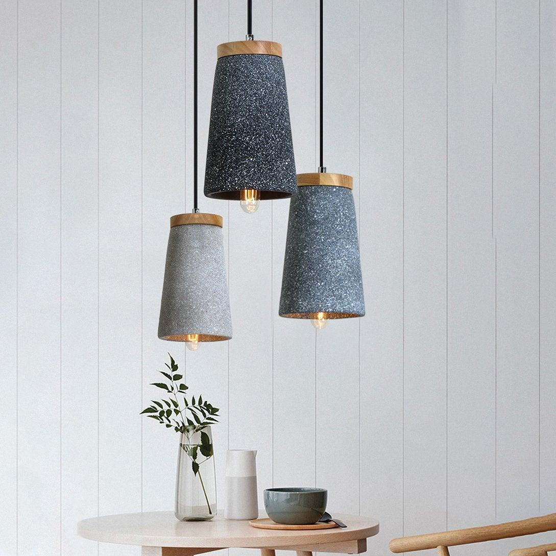 Althere Lustre Suspendu En Bois Et Ciment - Neutralighting