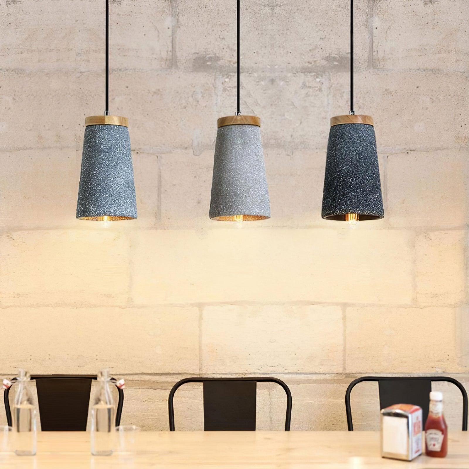 Althere Lustre Suspendu En Bois Et Ciment - Neutralighting