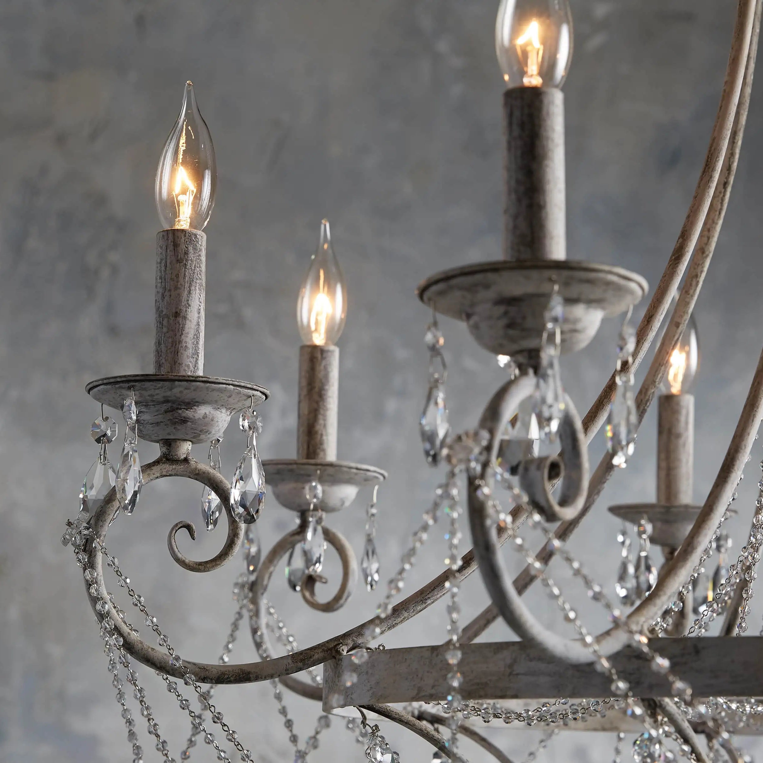 Luster Vintage Industrial Traditional Metal Crystal Chandelier - Lamp Copper