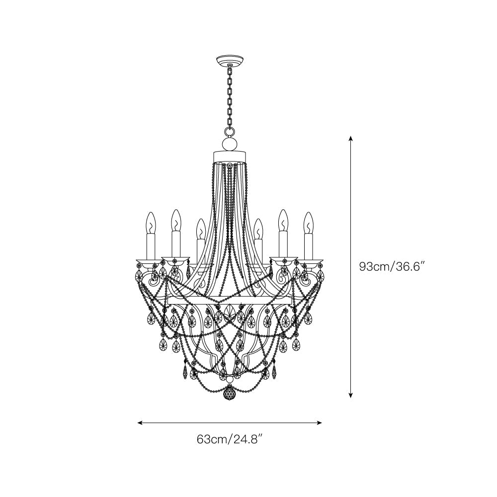 Luster Vintage Industrial Traditional Metal Crystal Chandelier - Lamp Copper