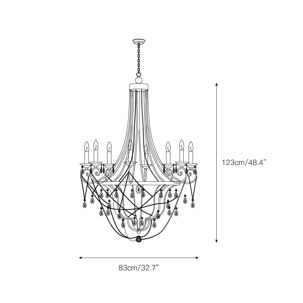 Luster Vintage Industrial Traditional Metal Crystal Chandelier - Lamp Copper