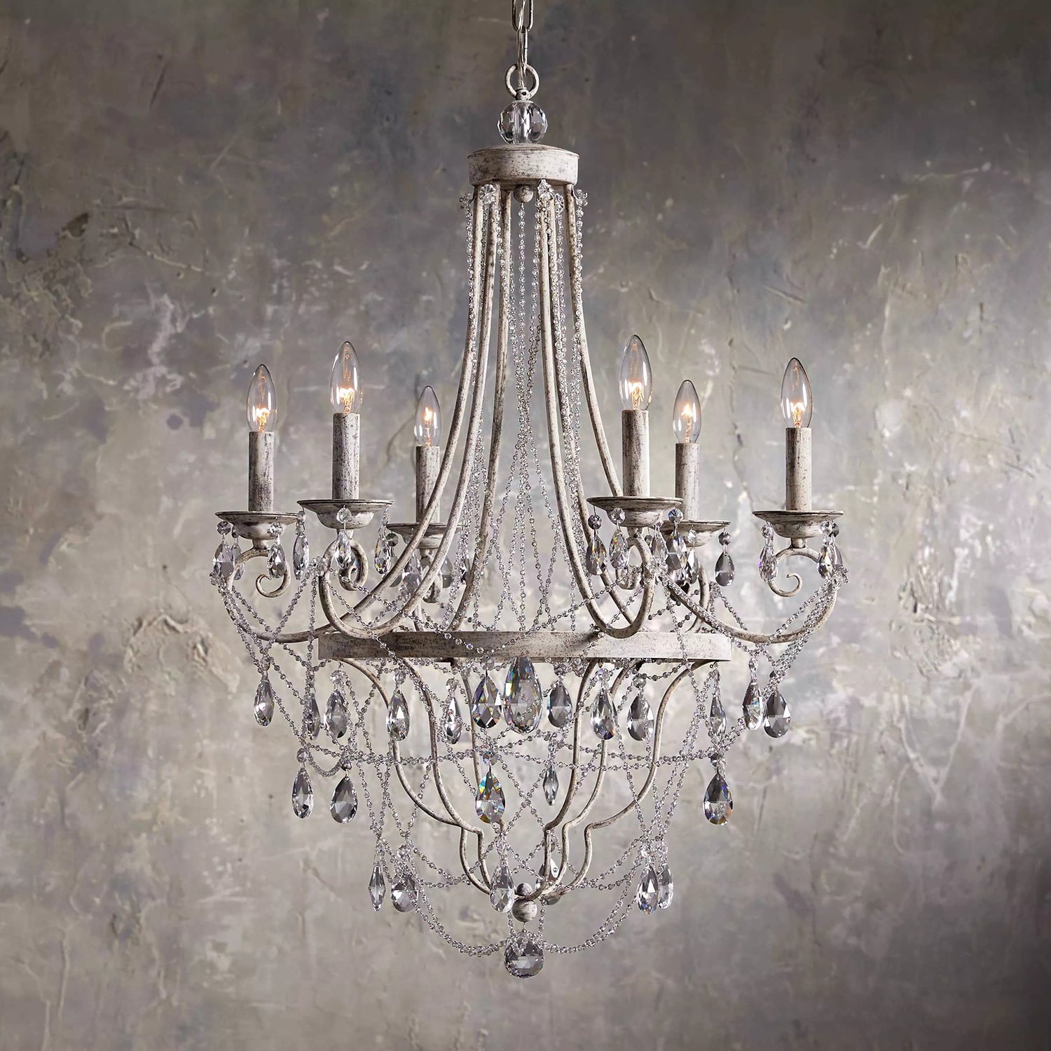 Luster Vintage Industrial Traditional Metal Crystal Chandelier - Lamp Copper