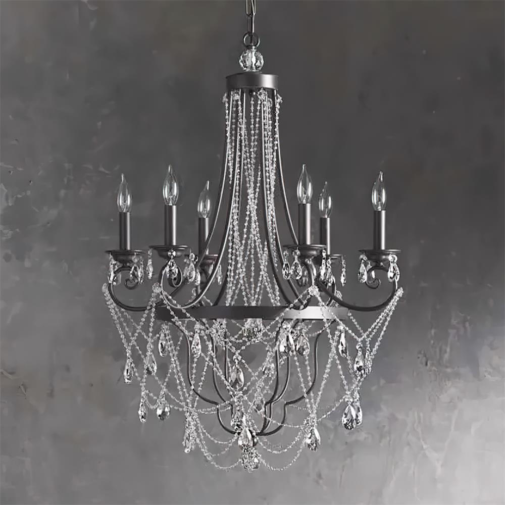 Luster Vintage Industrial Traditional Metal Crystal Chandelier - Lamp Copper