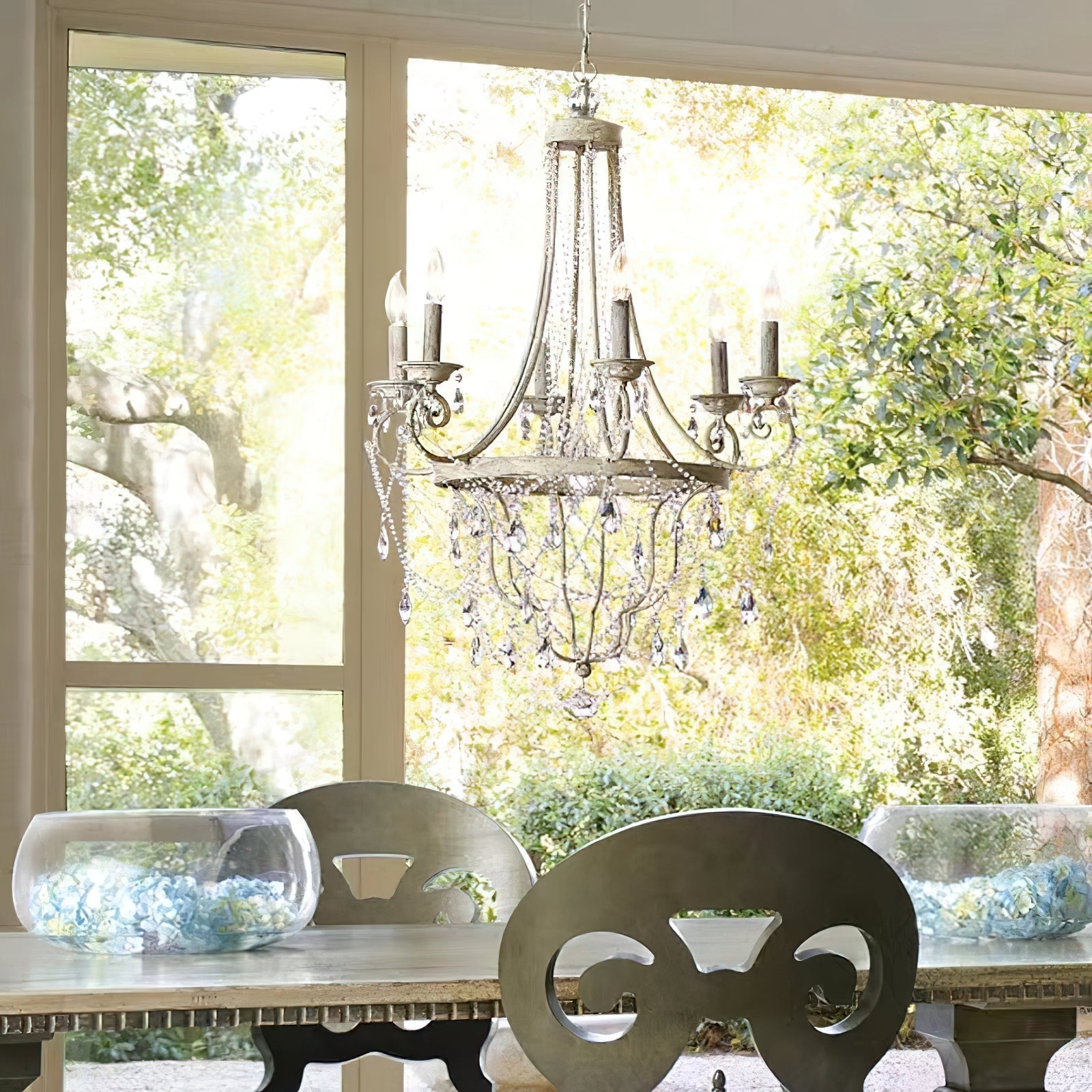 Luster Vintage Industrial Traditional Metal Crystal Chandelier - Lamp Copper
