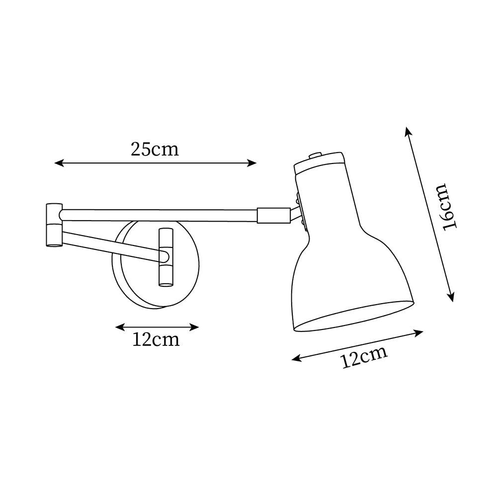 Wall Lamp Adjustable Arm Cone Shade Wood Base Modern Study - Letslighting