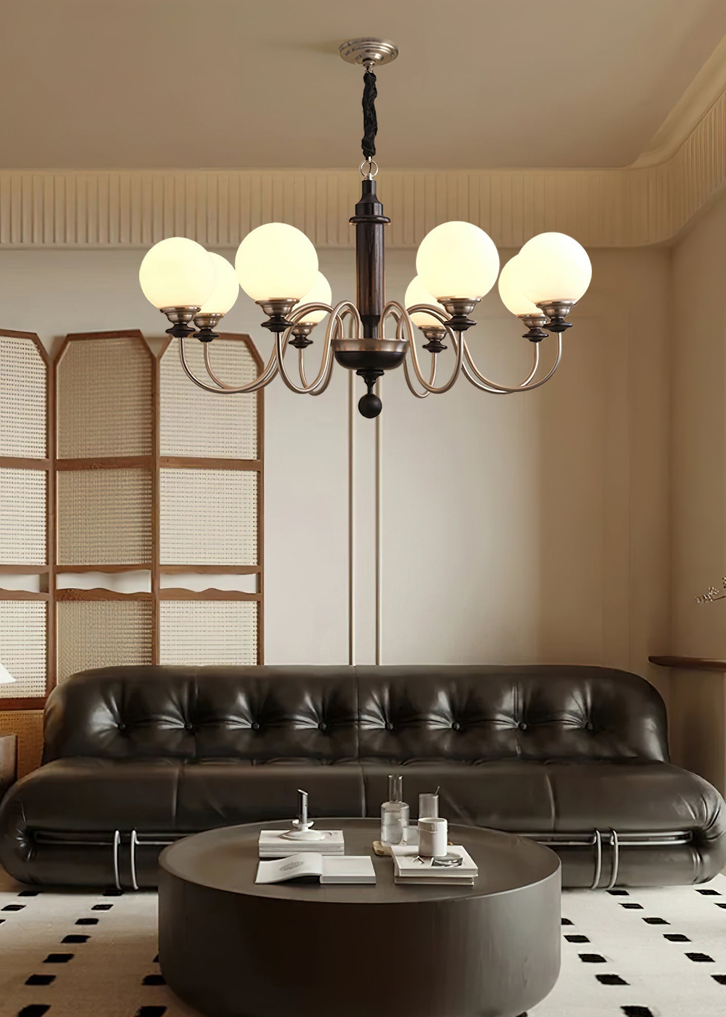Nyvinia Vintage Brass Glass Chandelier - Blowlighting