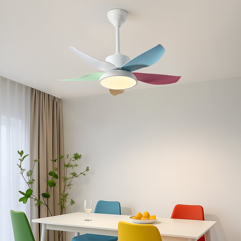 Plafonnier Ventilateur Milo Brise Colorée, télécommande pour les réglages de vitesse du ventilateur et de lumière