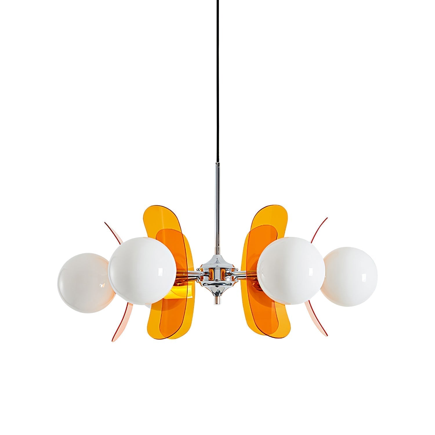 Prism Chandelier Sputnik Créatif En Verre Orange Et Acrylique - Neutralighting