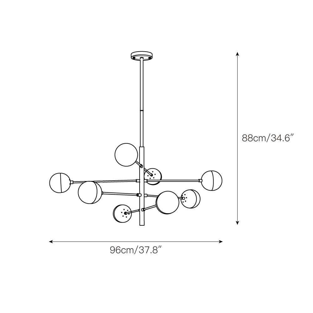 Ultra Chandelier Métal Laiton Verre Minimaliste Moderne - Neutralighting